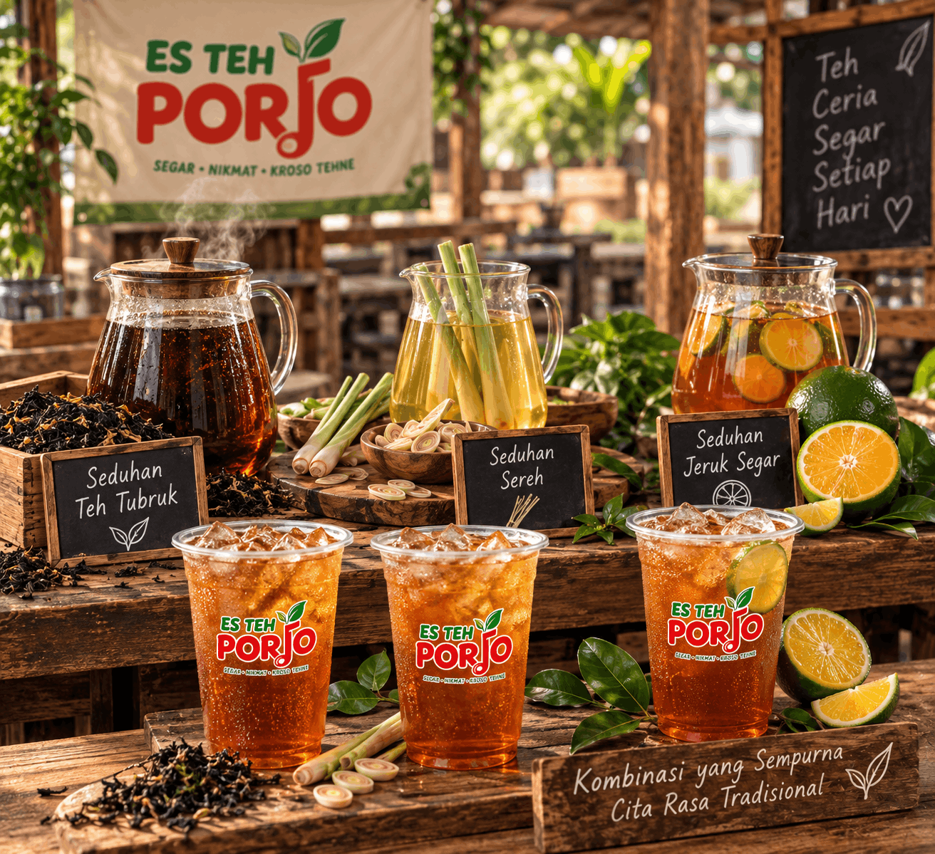 Es Teh Porjo dengan bahan alami